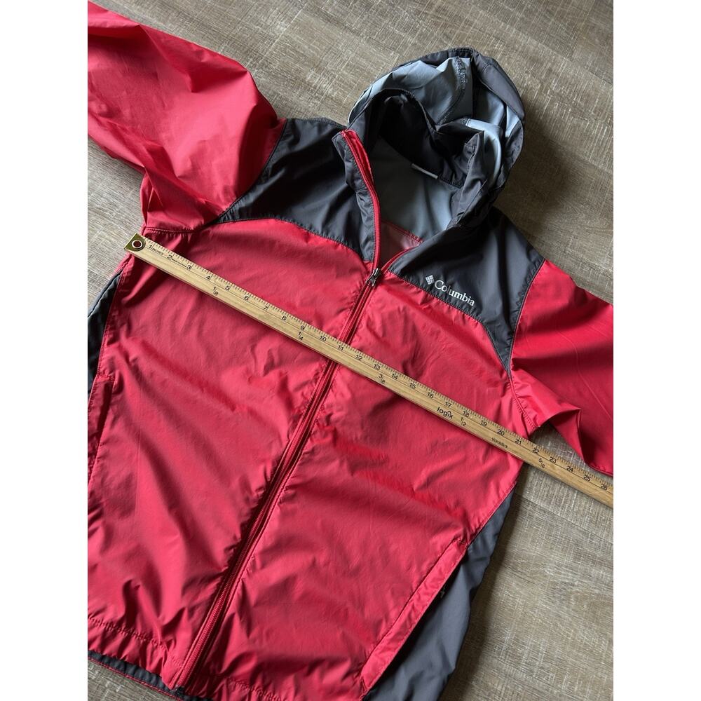 Columbia Windbreaker Jacket Mens S Red Gray Hooded Lightweight Rain Coat - Picture 6 of 12